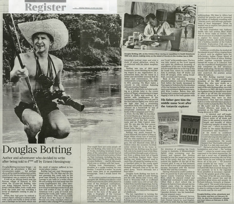 2018 03 24 The Times Douglas Botting Obituary 2018 03 24 The Times Douglas Botting Obituary
